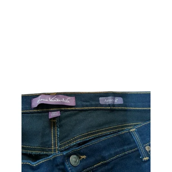 Gloria Vanderbilt Amanda Straight Leg Women's size 20W  Dark Wash Blue Denim - Picture 5 of 9